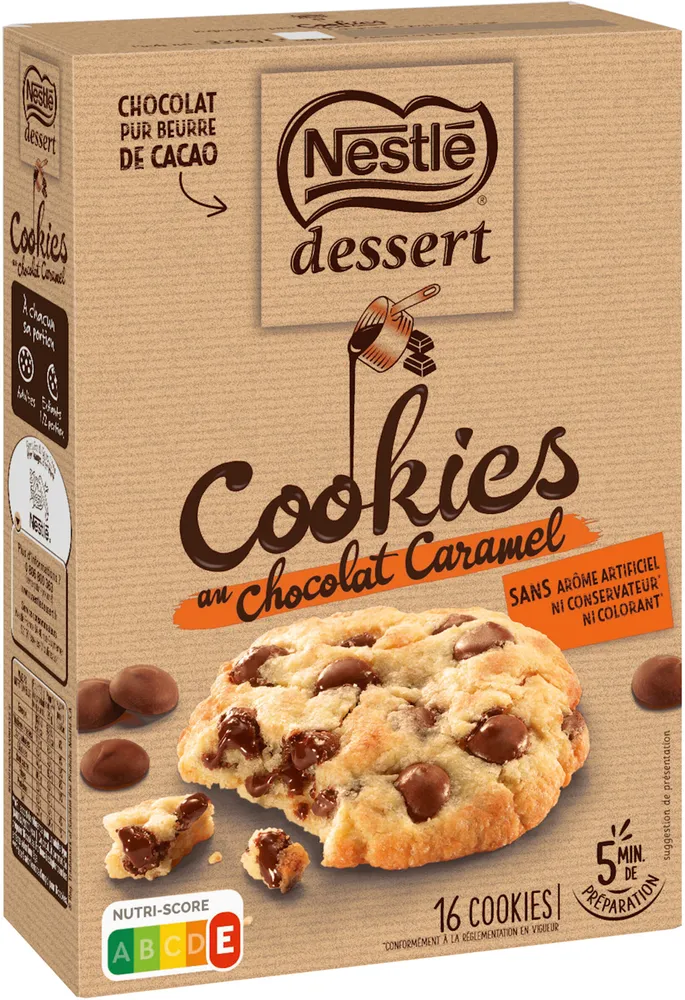 NESTLE DESSERT Préparation pour Cookies au Chocolat Caramel 336g