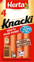 Knacki 100% pur porc -25% sel