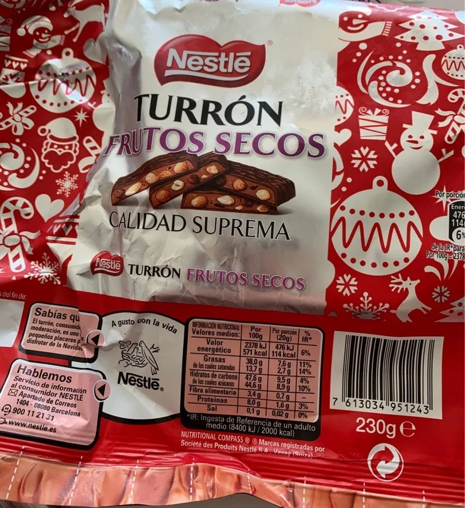 Turron frutos secos