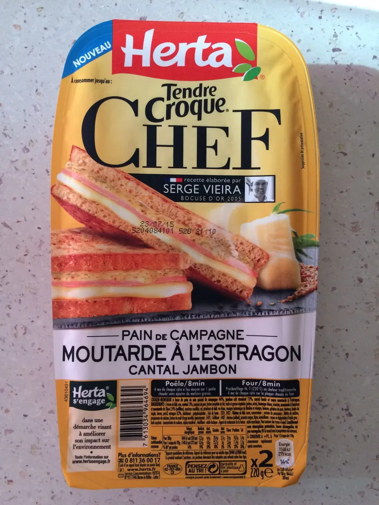 Tendre Croque Chef Pain de Campagne Moutarde à l'Estragon Cantal Jambon