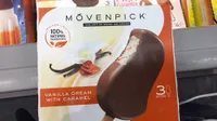 vanilla cream with caramel - Crème glacée vanille avec sauce caramel à la Fleur de Sel (6%) et chocolat au lait (29% Suisse)