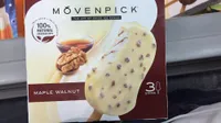 mapple walnut - Crème glacée au sirop  d'érable avec sauce au sirop d'érable (4%), chocolat blanc suisse (29%) et morceaux de noix caramélisées