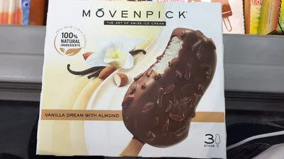 vanilla dream with almond - Vanille Rahmeis mit schweizer Milchschokolade (29%) und Mandelstückchen (5,8%)