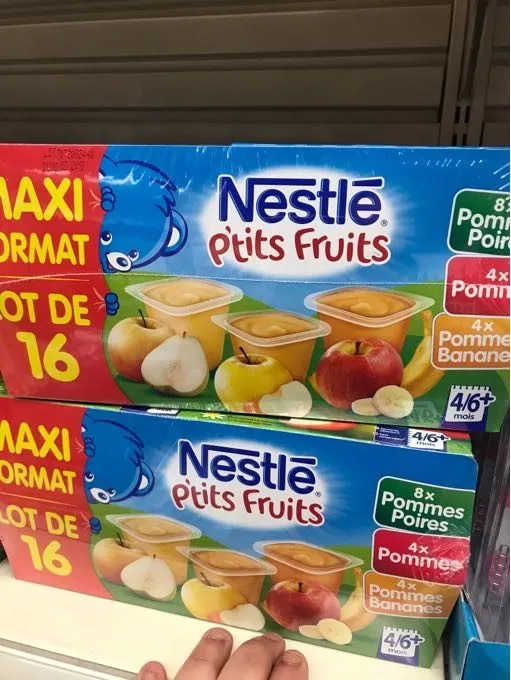 Compotes p'tits fruits 8 pommes/poires 4 pommes 4 pommes/bananes