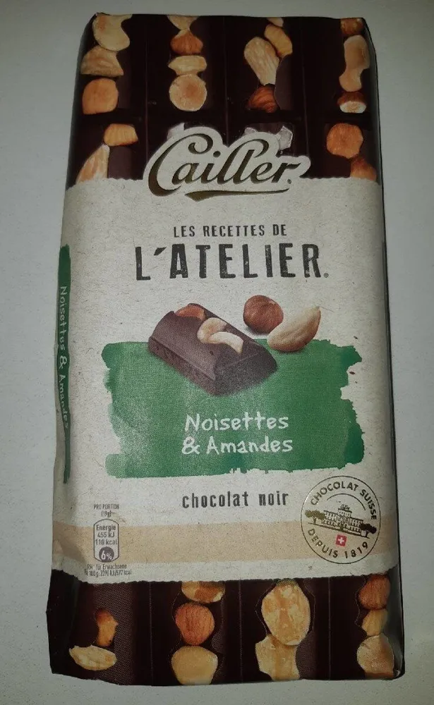 Les recettes de l'atelier Chocolat Noir noisettes et amandes