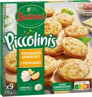 BUITONI PICCOLINIS mini-pizzas surgelées 3 Fromages 270g (9 pièces)