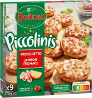 PICCOLINIS mini-pizzas surgelées Jambon Fromage