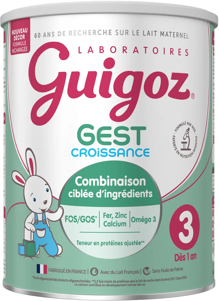 GUIGOZ Gest 3ème âge Croissance Lait Infantile formule épaissie - 800g