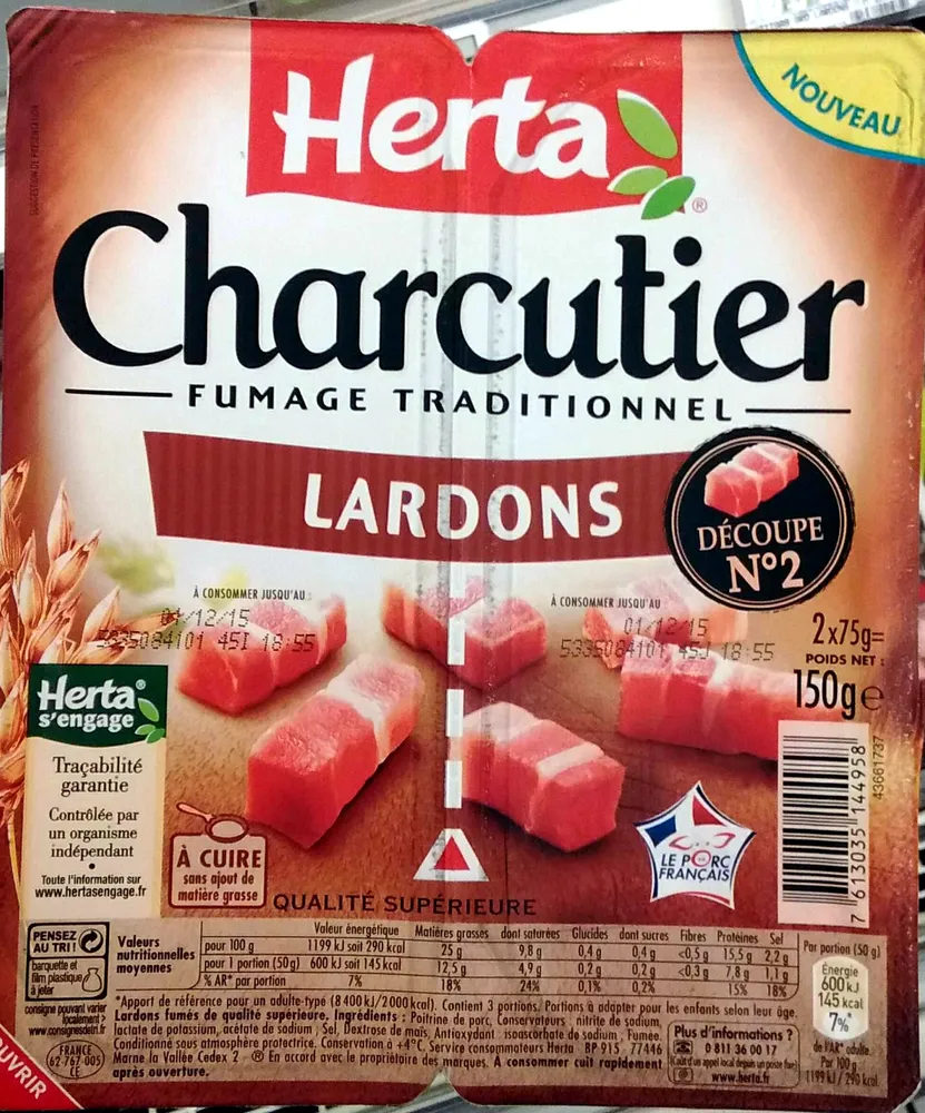 Lardons Charcutier fumage traditionnel découpe n°2