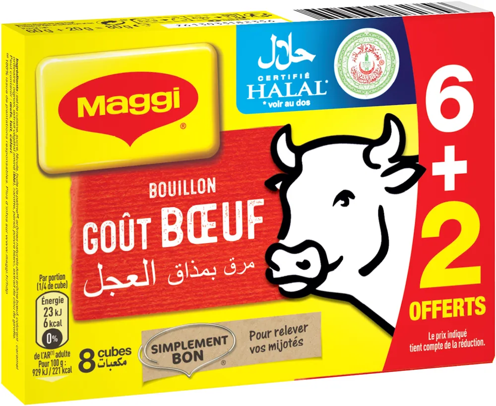 MAGGI Bouillon goût Bœuf Halal 6+2 tablettes