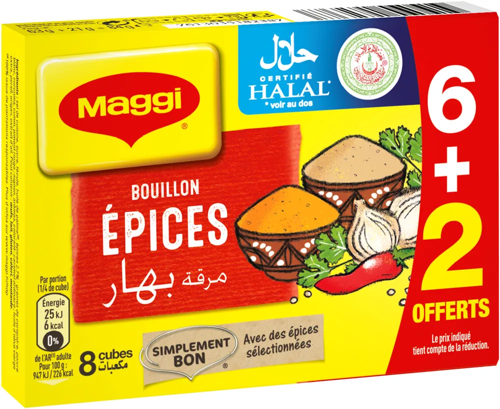 MAGGI Bouillon aux Epices Halal 6+2 tablettes