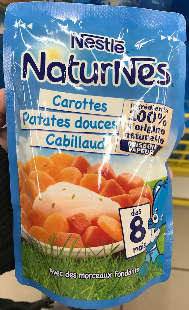 Naturnes carottes patates douces cabillaud