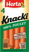 HERTA KNACKI Saucisses 100% Poulet x4 - 140g