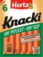 HERTA KNACKI Saucisses 100% Poulet x6 - 210g