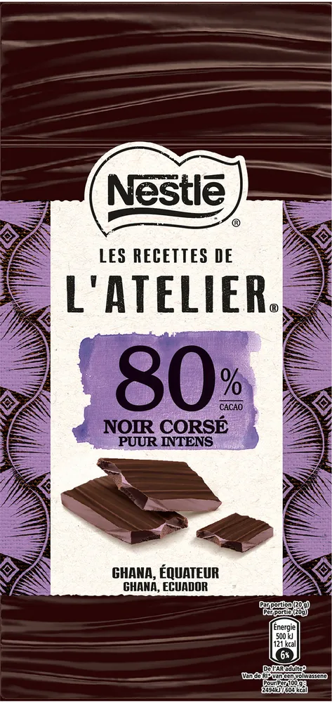 Chocolat noir corsé 80% cacao
