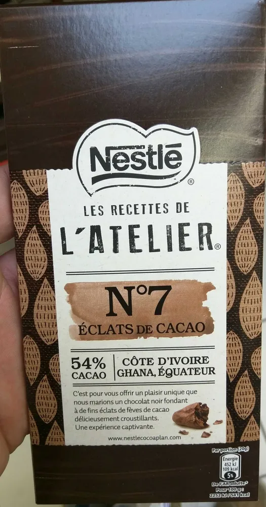 Les Recettes de l'Atelier - Chocolat noir de dégustation aux éclats de fèves de cacao caramélisés