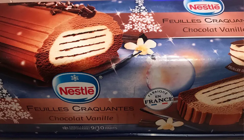 Bûche feuilles craquantes chocolat vanille 1 l