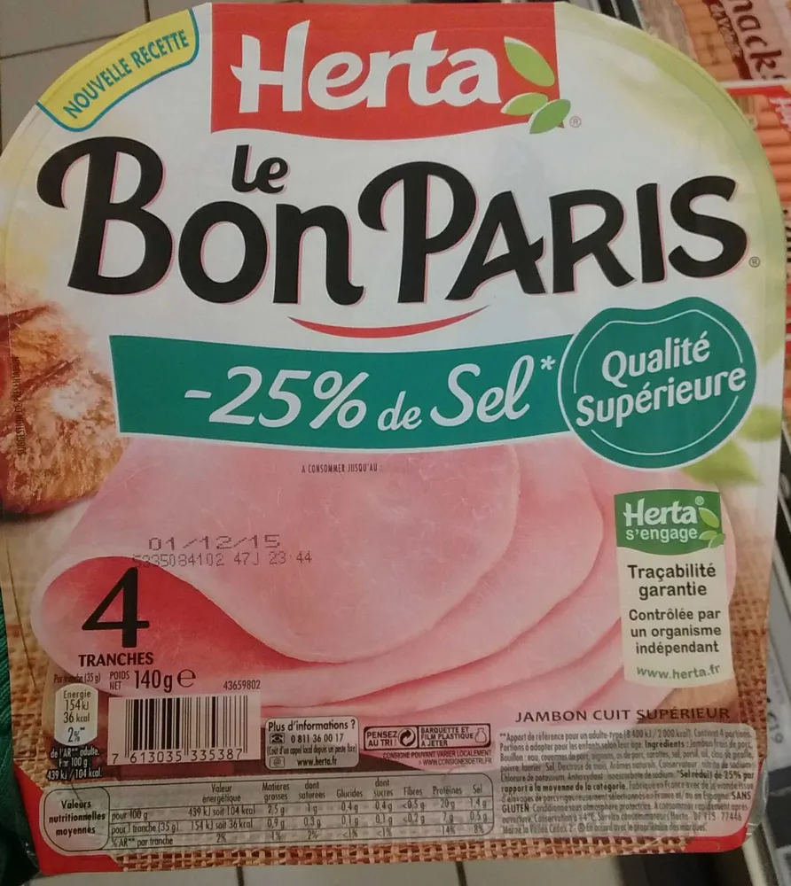 Le Bon Paris -25% de sel