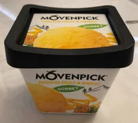 Passion fruit and mango sorbet