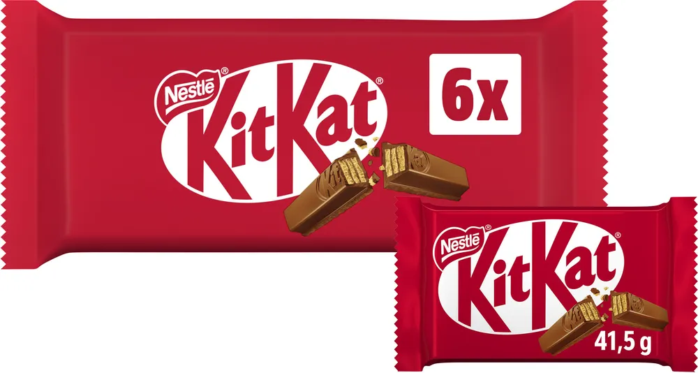 KITKAT 4 Finger Barre au chocolat au Lait, 41,5g en lot de 6