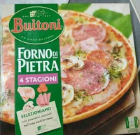 Stagioni pizza de queso salami champiñones y jamón cocido
