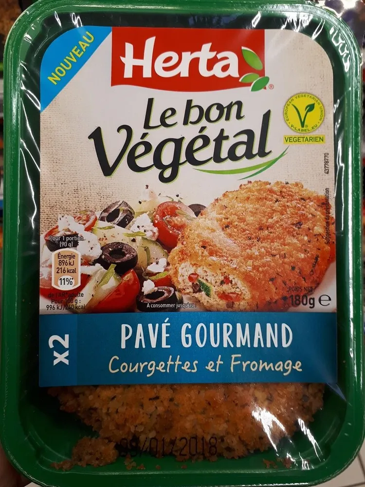 Pavé gourmand courgettes et fromage