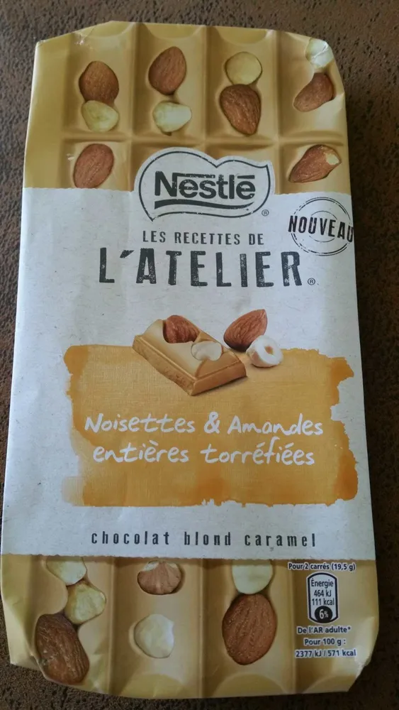 Les recettes de l'atelier - chocolat blond caramel - noisettes