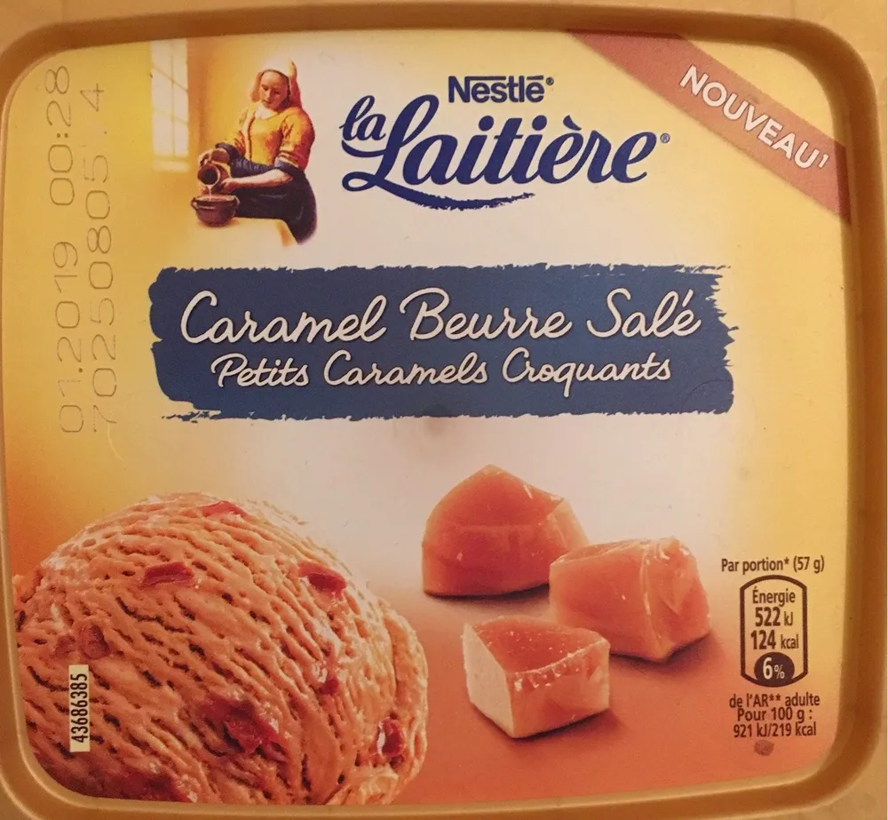 Crème glacée caramel beurre salé petits caramels croquants