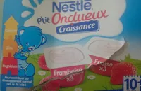 Laitage Fraise / Framboise P'tit Onctueux Croissance Nestlé 6 x 60G +