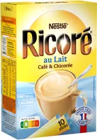 RICORE au Lait, Café & Chicorée, Boîte de 10 Sticks (14g chacun)