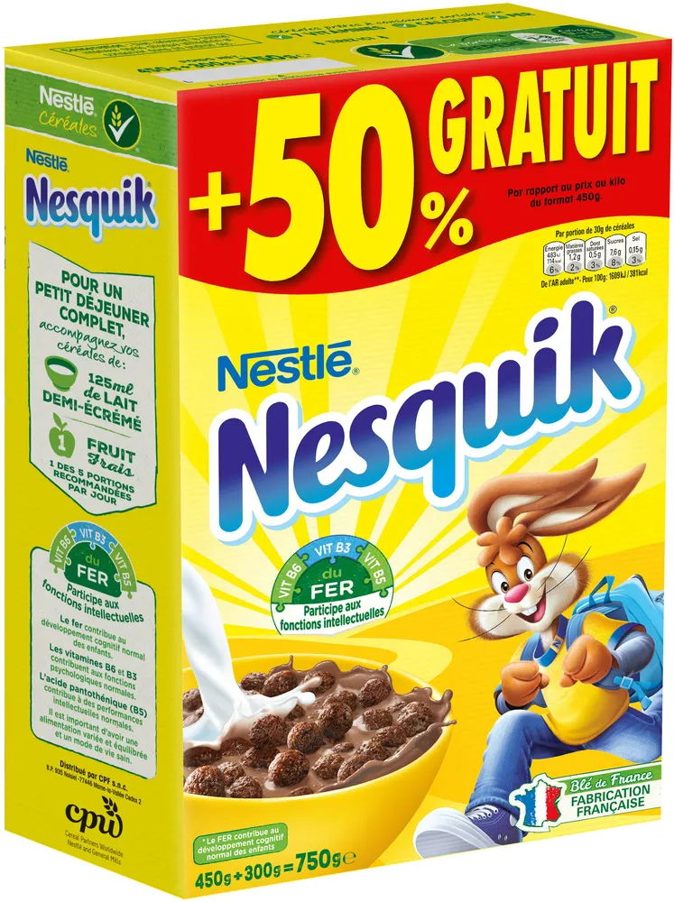 NESTLE NESQUIK Céréales paquet de 450g + 50%