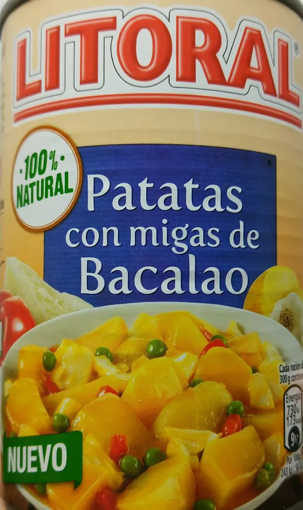 Patatas con migas de bacalao