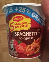 Maggi 5 Minuten Terrine Spaghetti Bolognese +25% Gratis