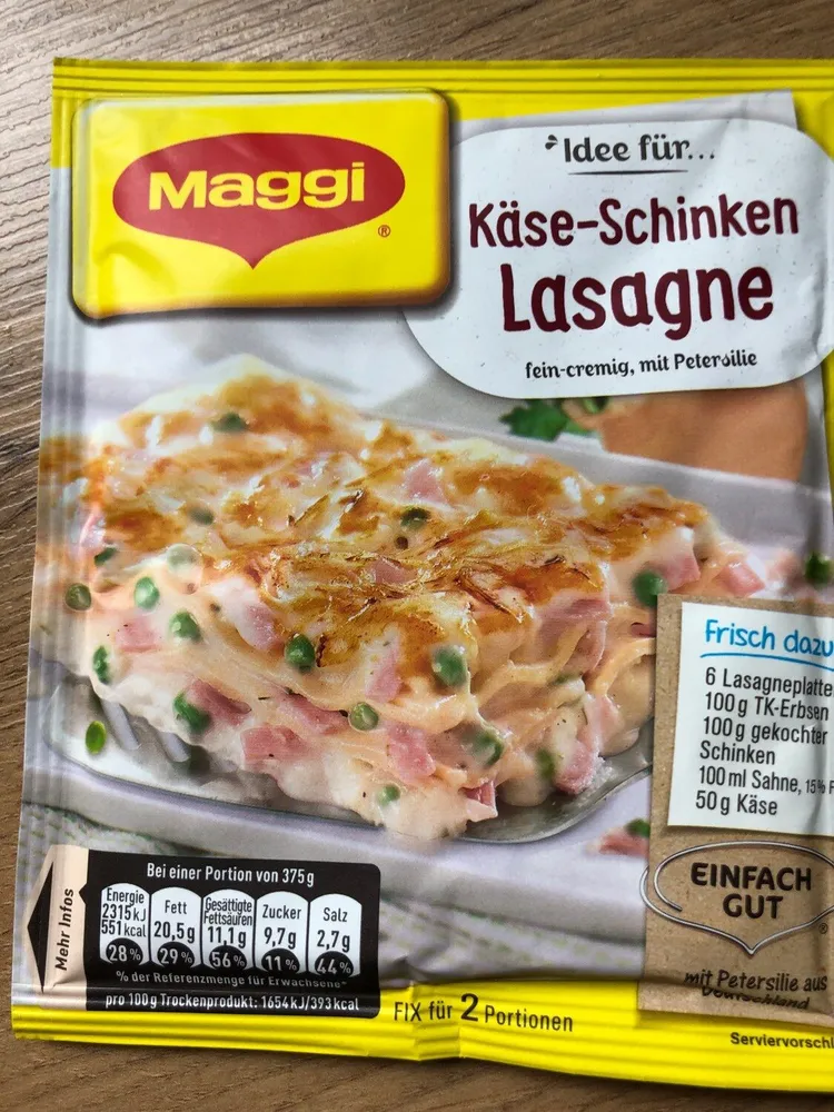 Käse-Schinken Lasagne