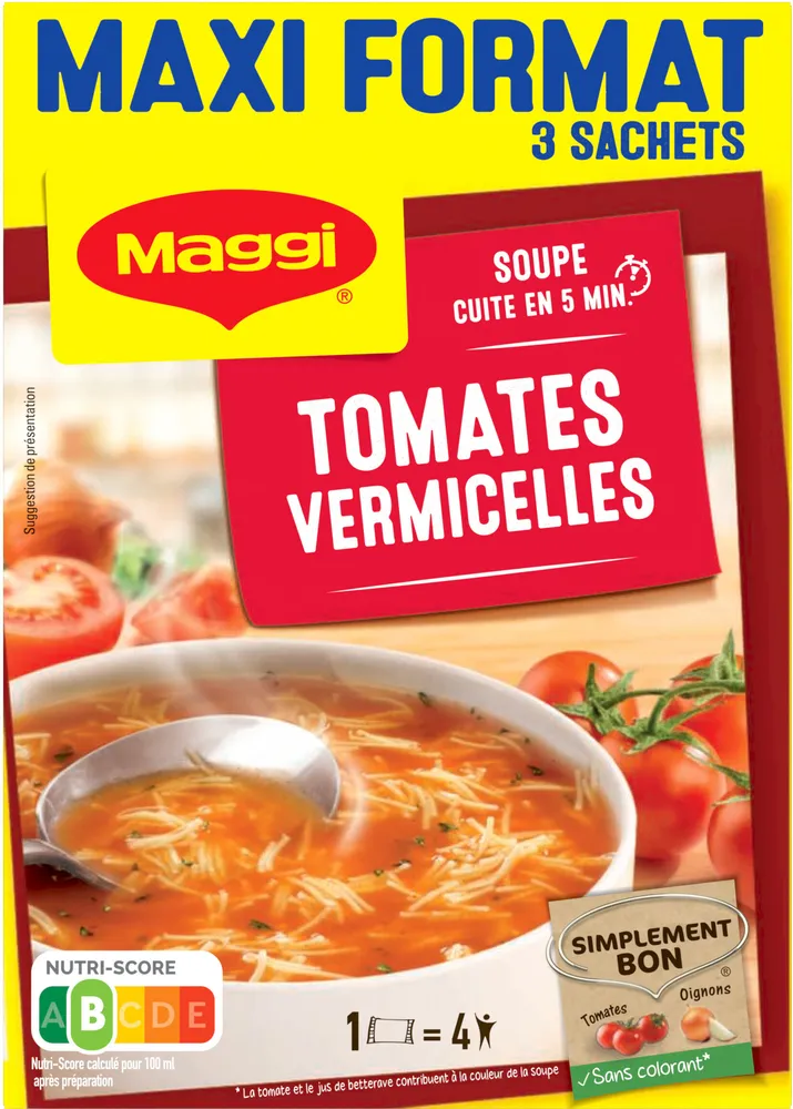 Soupe Tomates Vermicelles Maggi MAXI FORMAT 3 SACHETS
