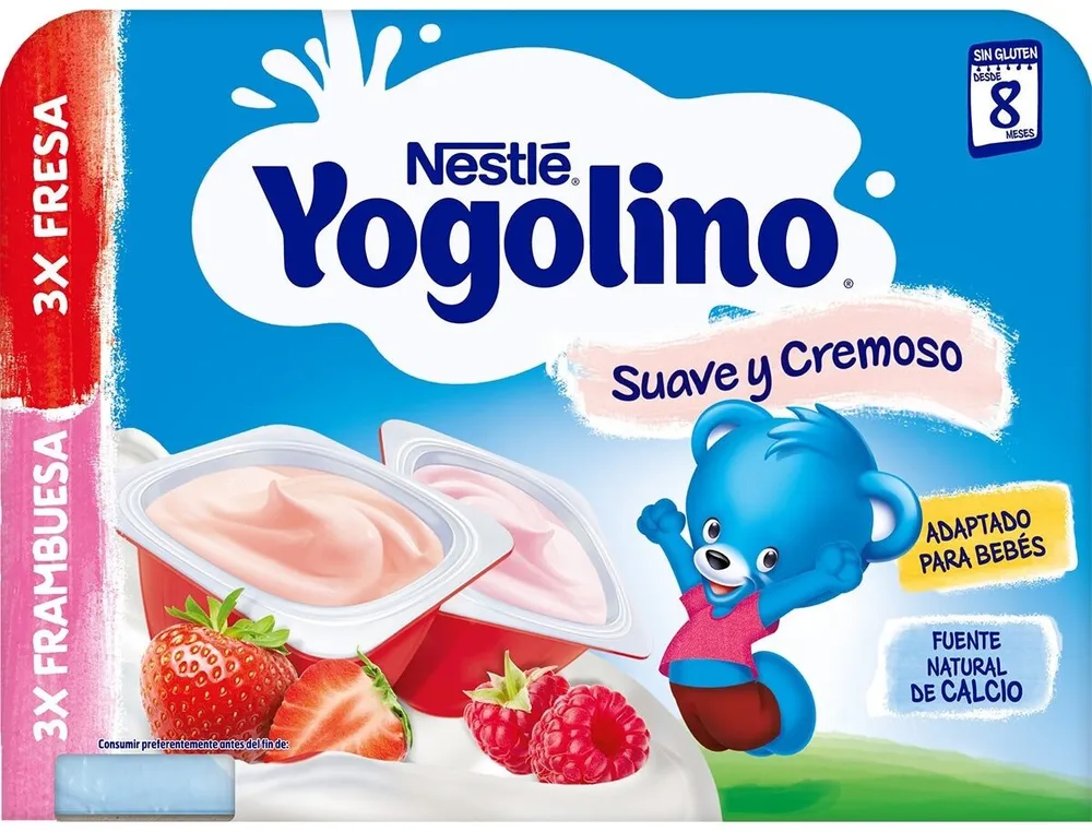 Yogolino suave y cremoso fresa y frambuesa