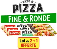 HERTA Pâte à Pizza Fine et Ronde Lot 2+1