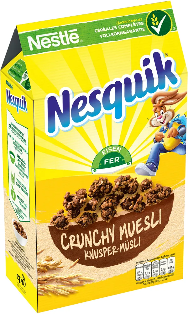 NESQUIK Céréales Petit Déjeuner Crunchy Mueslis