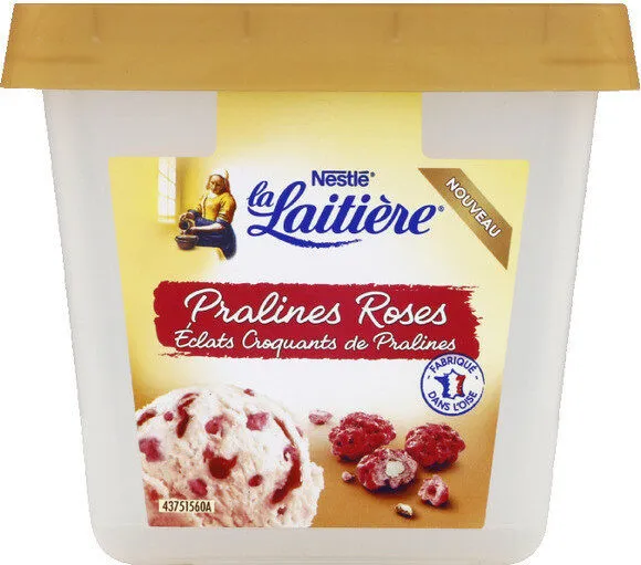 Crème Glacée Pralines Roses éclats croquants de pralines