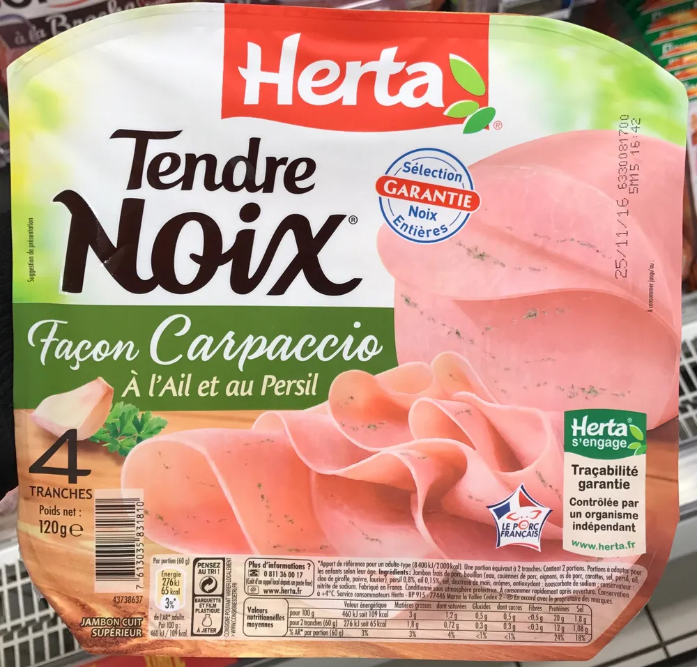 Tendre Noix Façon Carpaccio à l'Ail et au Persil