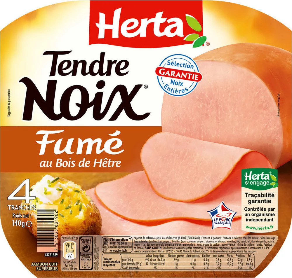TENDRE NOIX jambon fumé