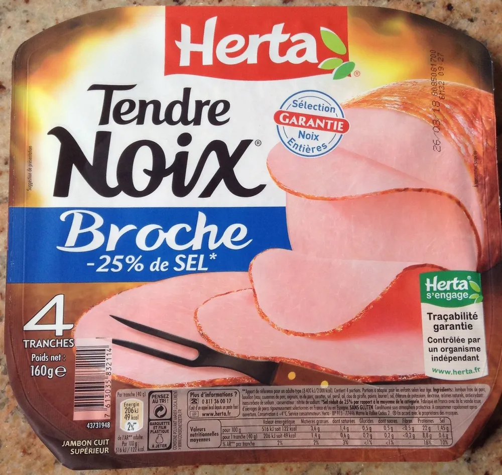 Tendre noix broche -25% sel