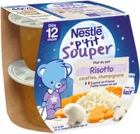 NESTLE P'TIT SOUPER Risotto Carottes Champignons-2x200g-Dès 12 mois