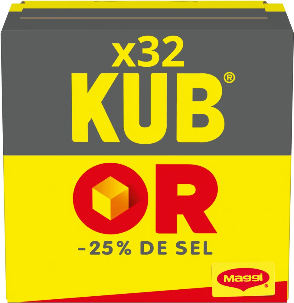 MAGGI KUB OR Bouillon Réduit en sel de -25% - 32 cubes - 121,6g