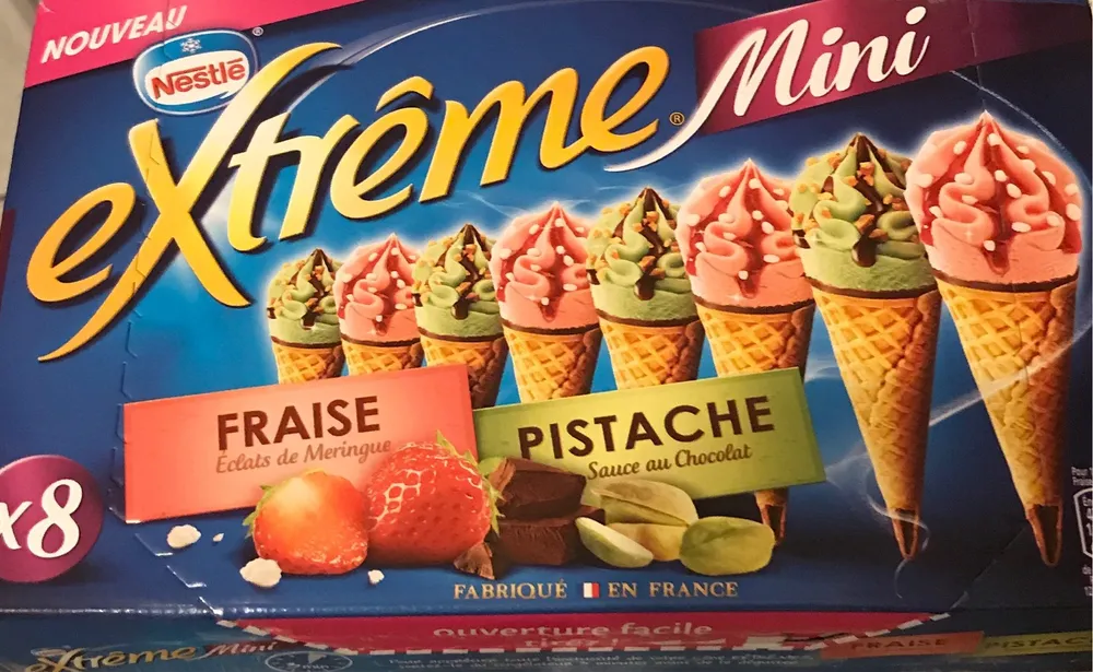 Extrême Mini cônes x8 Fraise Pistache