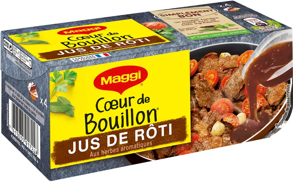 MAGGI Cœur de Bouillon Jus de Rôti aux herbes aromatiques 4x22g =