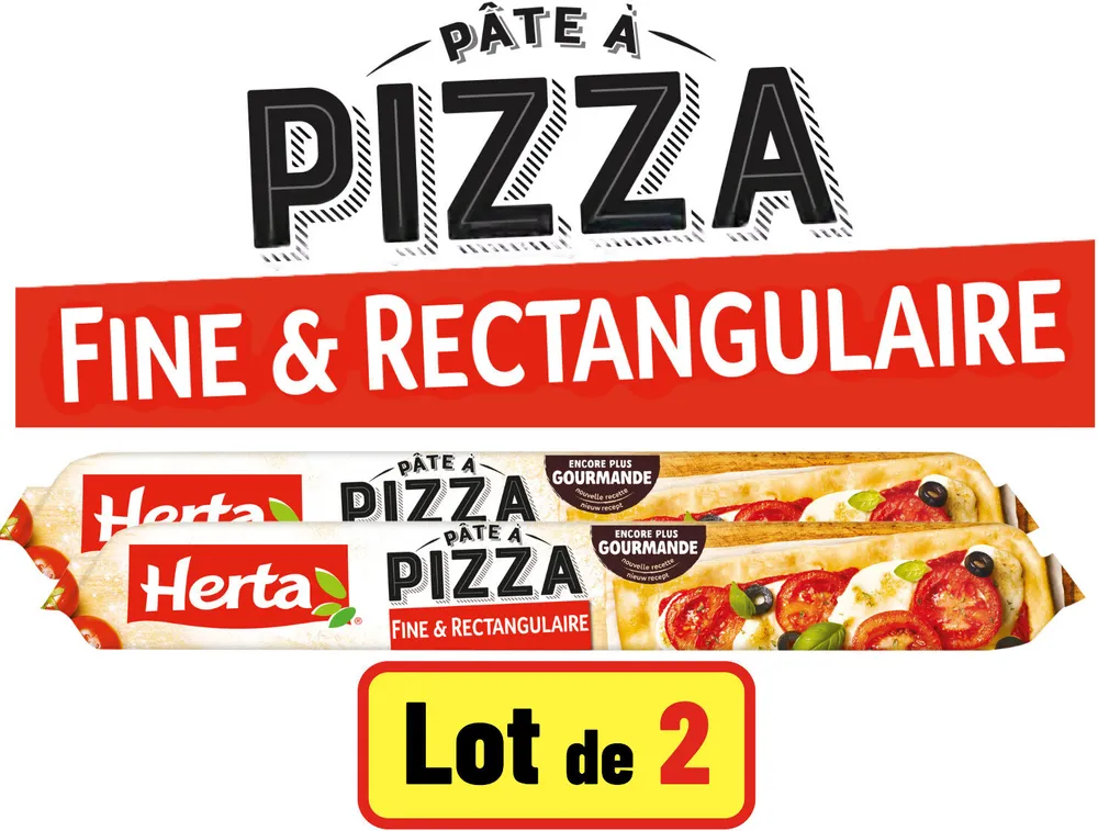 HERTA Pâte à Pizza Fine et Rectangulaire LOT 2