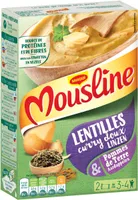 Purée lentilles, curry doux et pommes de terre
