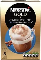 GOLD Cappuccino Decaf Unsweetened Taste Coffee, 8 Sachets x