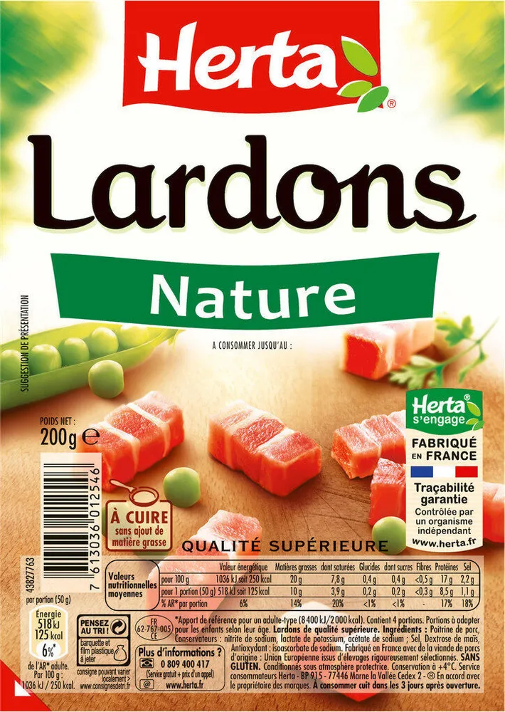 HERTA Lardons nature